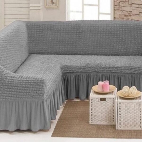 Husa cu volan coltar  - material creponat Gri