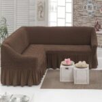 Husa cu volan coltar  - material creponat Maro