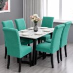 Set Huse Scaune, 6 Piese, cu Elastic , Menta