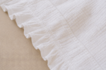 Păturică Albă Premium din Muselină 4 Straturi cu Volănaș – 100×100 cm - imagine 7