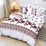 Lenjerie de pat  pentru pat dublu  - material textil tip finet , 6 piese LF7-20239