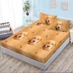 Set husa pentru pat 160*200 cm confectionata din material textil tip  finet cu imprimeu + 2 fete de perna HP160-121
