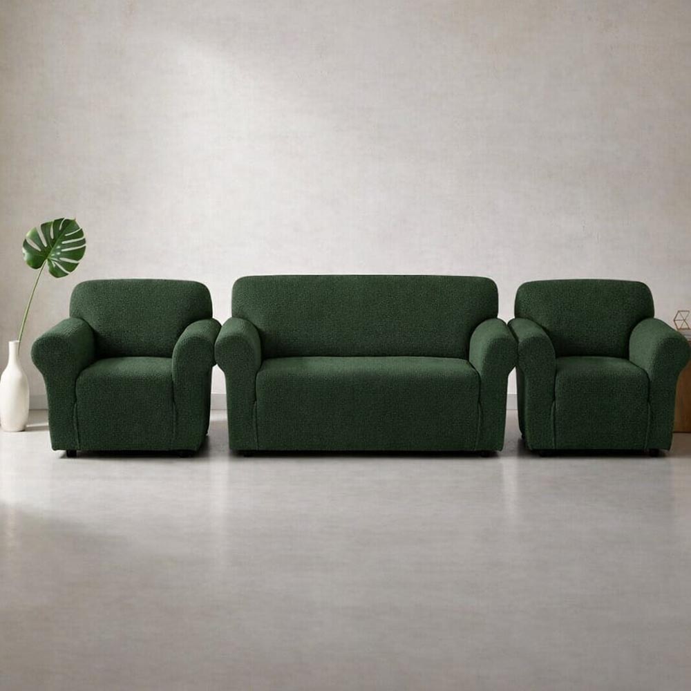 verde-HC2FG09.jpg Set Husa Canapea 3 Locuri + 2 Huse Fotolii - Verde - imagine 1