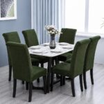 Set Huse Scaune, 6 Piese, cu Elastic , Verde