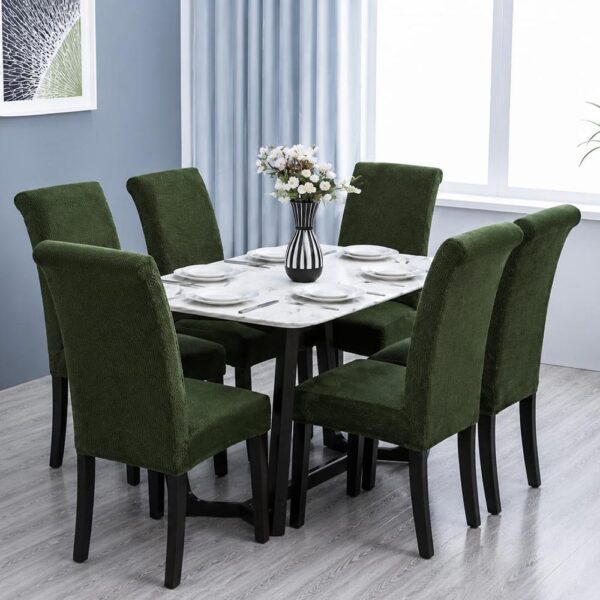 Set Huse Scaune, 6 Piese, cu Elastic , Verde