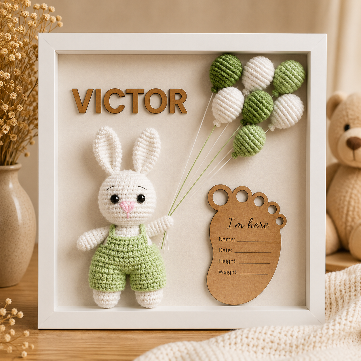 verde-pastel.png Tablou personalizat Shadow Box – Iepuras salopeta verde pastel - imagine 1